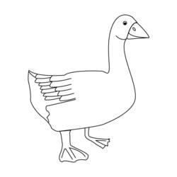 Disegno Oca in piedi con il collo allungato da colorare