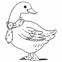 Disegno Oca con farfallino a pois da colorare