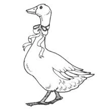 Disegno Oca con un fiocco intorno al collo da colorare
