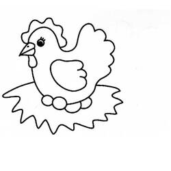 Disegno Pollo che cova le uova da colorare Disegno Pollo che cova le uova da colorare
