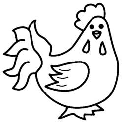 Disegno Pollo con una grande coda arricciata da colorare Disegno Pollo con una grande coda arricciata da colorare