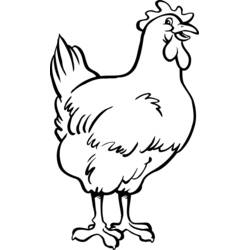 Disegno Pollo in piedi con posa fiera da colorare Disegno Pollo in piedi con posa fiera da colorare