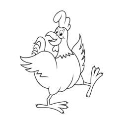 Disegno Pollo che balla allegramente da colorare Disegno Pollo che balla allegramente da colorare