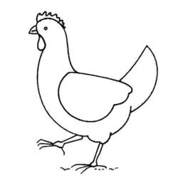 Disegno Pollo che cammina di profilo da colorare Disegno Pollo che cammina di profilo da colorare