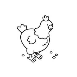 Disegno Pollo che becca semi a terra da colorare Disegno Pollo che becca semi a terra da colorare