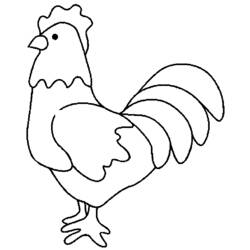 Disegno Pollo in piedi con la coda a ventaglio da colorare Disegno Pollo in piedi con la coda a ventaglio da colorare