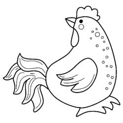 Disegno Pollo con grandi piume della coda da colorare Disegno Pollo con grandi piume della coda da colorare