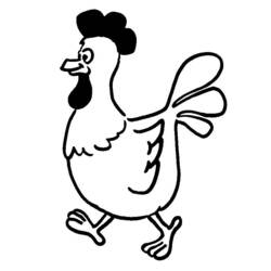 Disegno Pollo che cammina con la coda sollevata da colorare Disegno Pollo che cammina con la coda sollevata da colorare