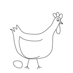 Disegno Pollo in piedi vicino a un uovo da colorare Disegno Pollo in piedi vicino a un uovo da colorare