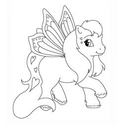 Disegno Pony con ali di farfalla che cammina da colorare