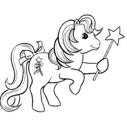 Disegno Pony con una bacchetta a stella da colorare