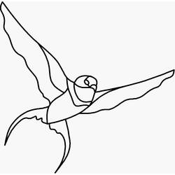 Disegno Rondine in volo con le ali spiegate da colorare