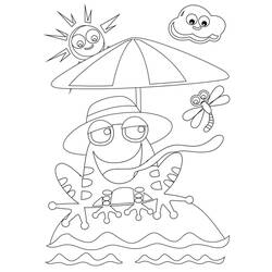 Disegno Rospo rilassato in spiaggia da colorare Disegno Rospo rilassato in spiaggia da colorare
