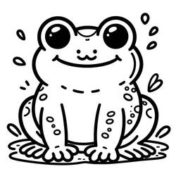Disegno Rospo seduto con un grande sorriso da colorare Disegno Rospo seduto con un grande sorriso da colorare