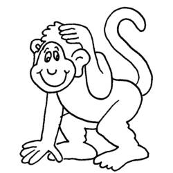 Disegno Scimpanzé che si gratta la testa da colorare