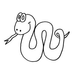 Disegno Serpente sorridente dal corpo sinuoso da colorare
