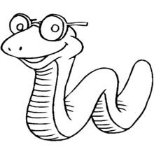 Disegno Serpente con occhiali rotondi da colorare