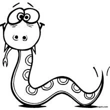 Disegno Serpente strabico con corpo ondulato da colorare