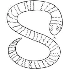 Disegno Serpente arrotolato a forma di S da colorare