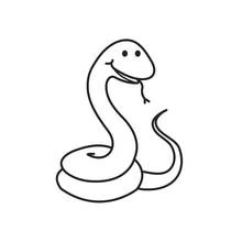 Disegno Serpente attorcigliato con la lingua fuori da colorare