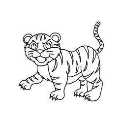 Disegno Tigre che cammina da colorare