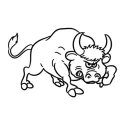 Disegno Toro pronto a caricare da colorare