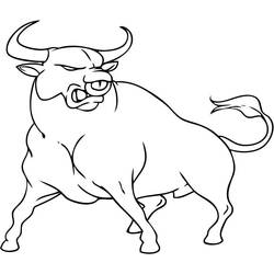 Disegno Toro muscoloso in posizione di carica da colorare