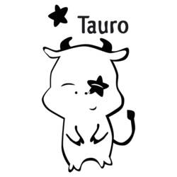 Disegno Toro piccolo toro tenero con stelle da colorare