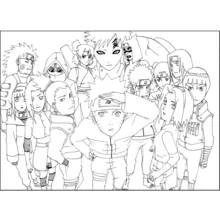 Disegno Naruto e il gruppo di ninja da colorare