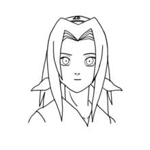 Disegno Naruto ritratto con bandana e capelli lunghi da colorare