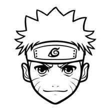 Disegno Naruto con bandana e segni sulle guance da colorare