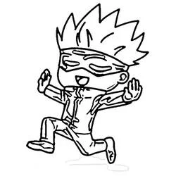 Disegno Satoru Gojo chibi mentre corre da colorare