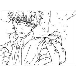 Disegno Satoru Gojo con un piccolo oggetto tra le dita da colorare