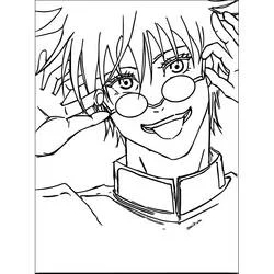 Disegno Satoru Gojo che si aggiusta gli occhiali rotondi da colorare