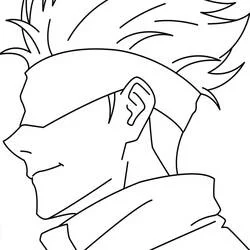 Disegno Satoru Gojo ritratto di profilo da colorare