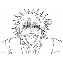 Disegno Personaggio anime con sorriso esagerato da colorare