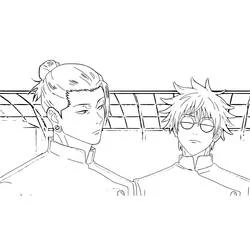 Disegno Suguru Geto con Satoru Gojo da colorare
