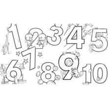 Disegno Numeri da 1 a 10 con animali e bambini da colorare Disegno Numeri da 1 a 10 con animali e bambini da colorare