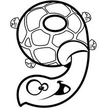 Disegno Numero 9 a forma di tartaruga da colorare Disegno Numero 9 a forma di tartaruga da colorare