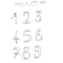 Disegno Numeri buffi da 1 a 9 con facce da colorare Disegno Numeri buffi da 1 a 9 con facce da colorare