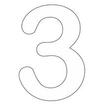 Disegno Numero tre con curve arrotondate da colorare Disegno Numero tre con curve arrotondate da colorare