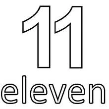Disegno Numero 11 con la parola eleven da colorare Disegno Numero 11 con la parola eleven da colorare