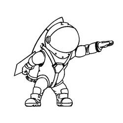 Disegno Astronauta che indica con il braccio teso da colorare