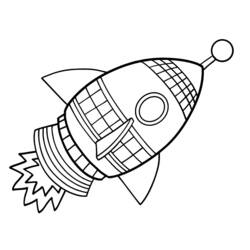 Disegno Razzo spaziale in decollo da colorare