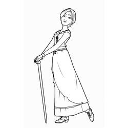 Disegno Ballerina Odette appoggiata a un bastone da colorare Disegno Ballerina Odette appoggiata a un bastone da colorare