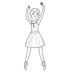 Disegno Ballerina che danza sulle punte con le braccia alzate da colorare Disegno Ballerina che danza sulle punte con le braccia alzate da colorare