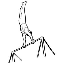 Disegno Ginnastica in verticale sulle mani alla sbarra da colorare Disegno Ginnastica in verticale sulle mani alla sbarra da colorare