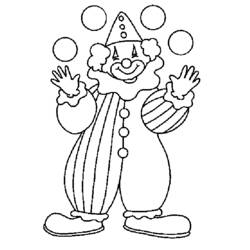 Disegno Giocoliere pagliaccio con palline da colorare