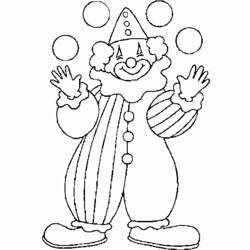 Disegno Giocoliere pagliaccio che lancia quattro palline da colorare