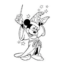 Disegno Mago Mickey lancia un incantesimo da colorare Disegno Mago Mickey lancia un incantesimo da colorare